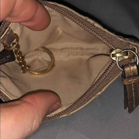 Coach brown and tan small zip up change purse - Picture 4 of 8
